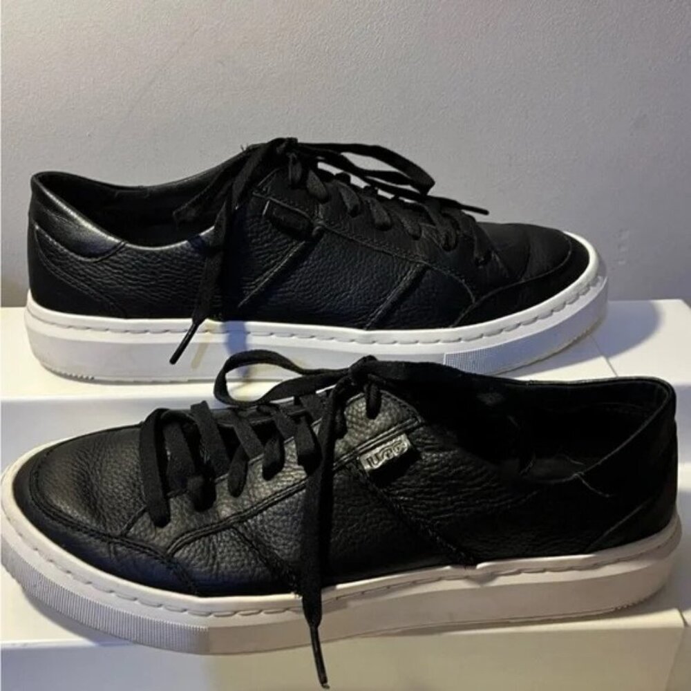 UGG Alameda Black Leather Sneakers Size 11